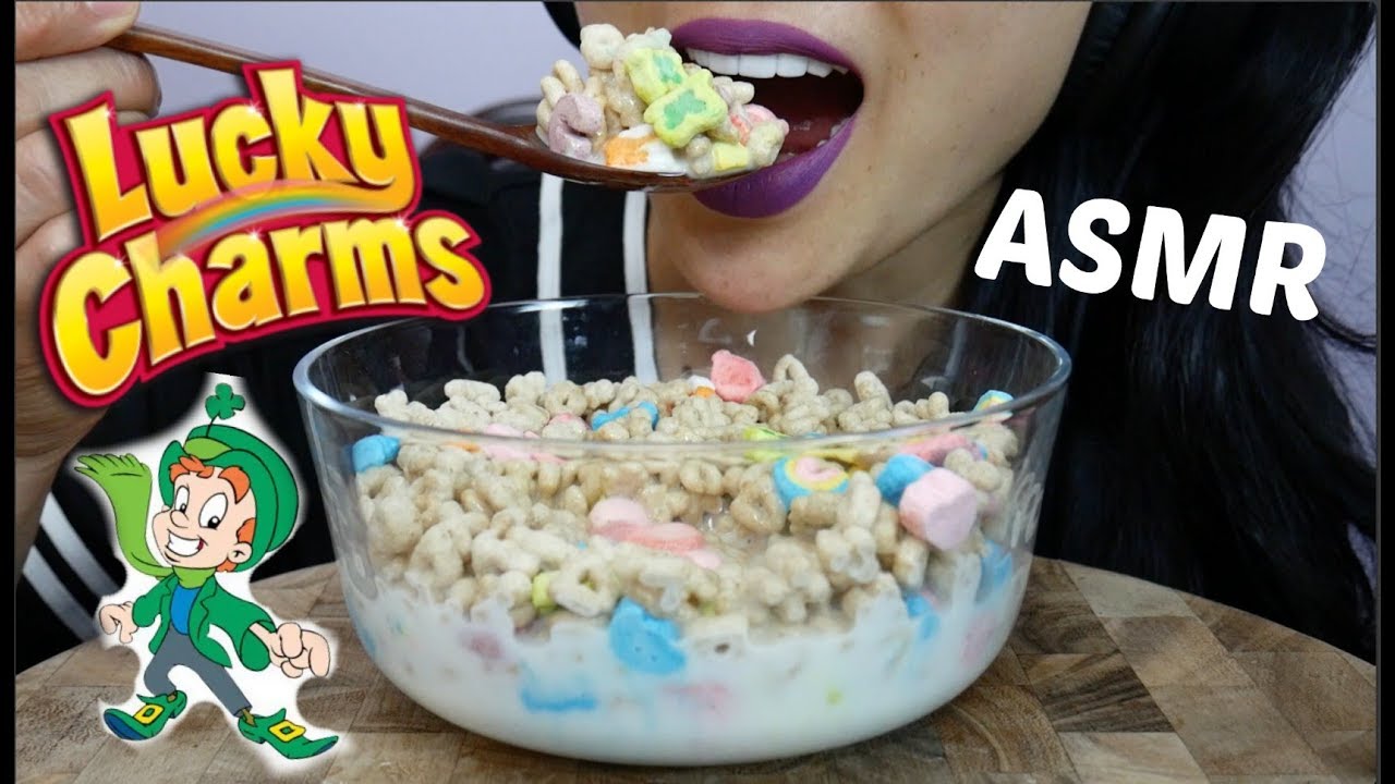 ASMR Lucky Charms Cereal (CRUNCHY MARSHMALLOWS EATING SOUNDS) No Talking | SAS-ASMR