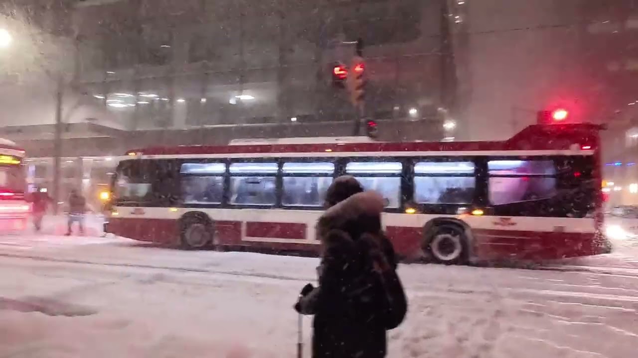 TORONTO WALK: Union Station To Sankofa Square In Snowstorm ❄️ #torontowalk