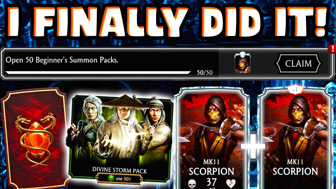 MK Mobile. INSANE Pack Opening on NOOB Account + FREE MK11 Scorpion!