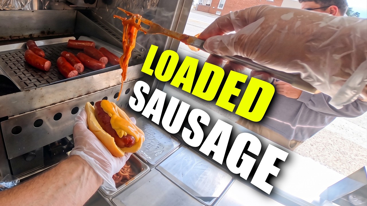 Hotdog Cart POV : Absolutely Loaded Sausages!