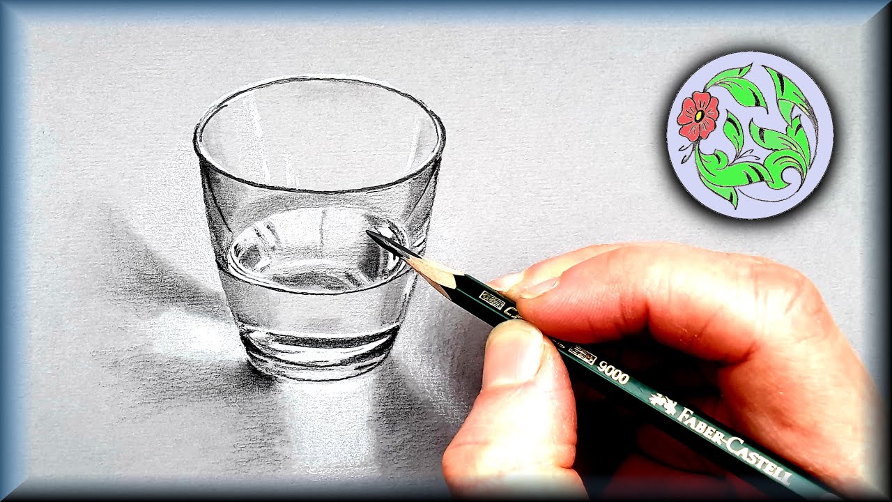 Draw a realistic glass | A water glass as a perfect drawing [Step by Step Drawing Tutorial]