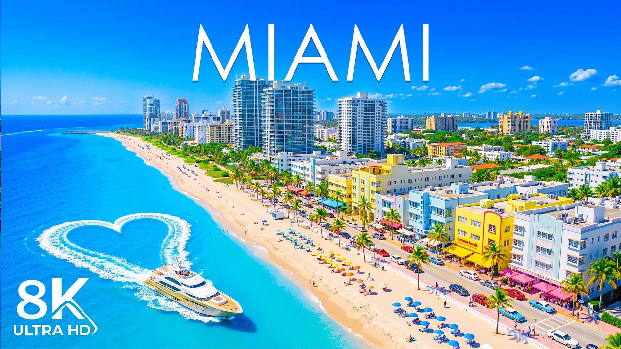 Miami Beach 🇺🇸 8K Drone Footage | Tropical Beaches, Luxury Coastline & Vibrant City Views