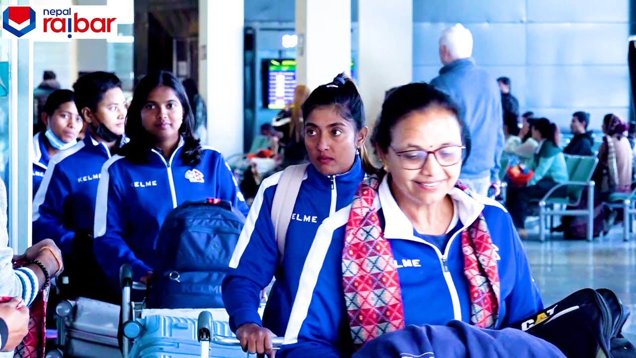Indu Barma - Nepali national women's cricket team returns home from Uganda  युगान्डबाट फर्कियो टोली