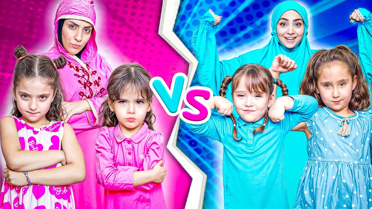 Teams blue vs team pink squid game challenge!