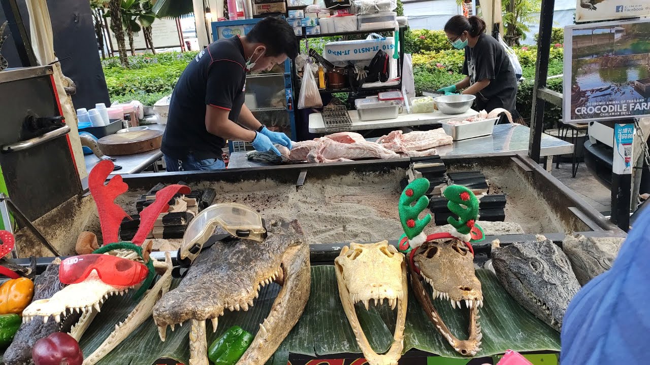 Street Food Pattaya Special The Grilled Crocodile BBQ