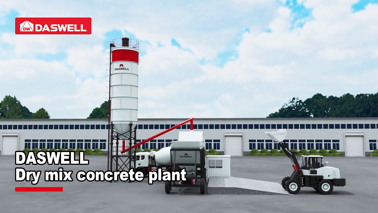 Dry Mix Concrete Plant (Dry Concrete Batching Plant) 3D Working Animation | Daswell