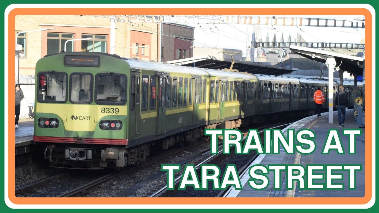 TRAINS at TARA STREET railway station/Traenacha ag stáisiún traenach Shráid na Teamhrach