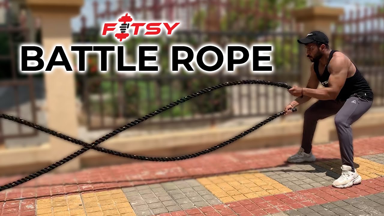 FITSY 30 ft Gym Battle Rope (9 Meter) & 1.5