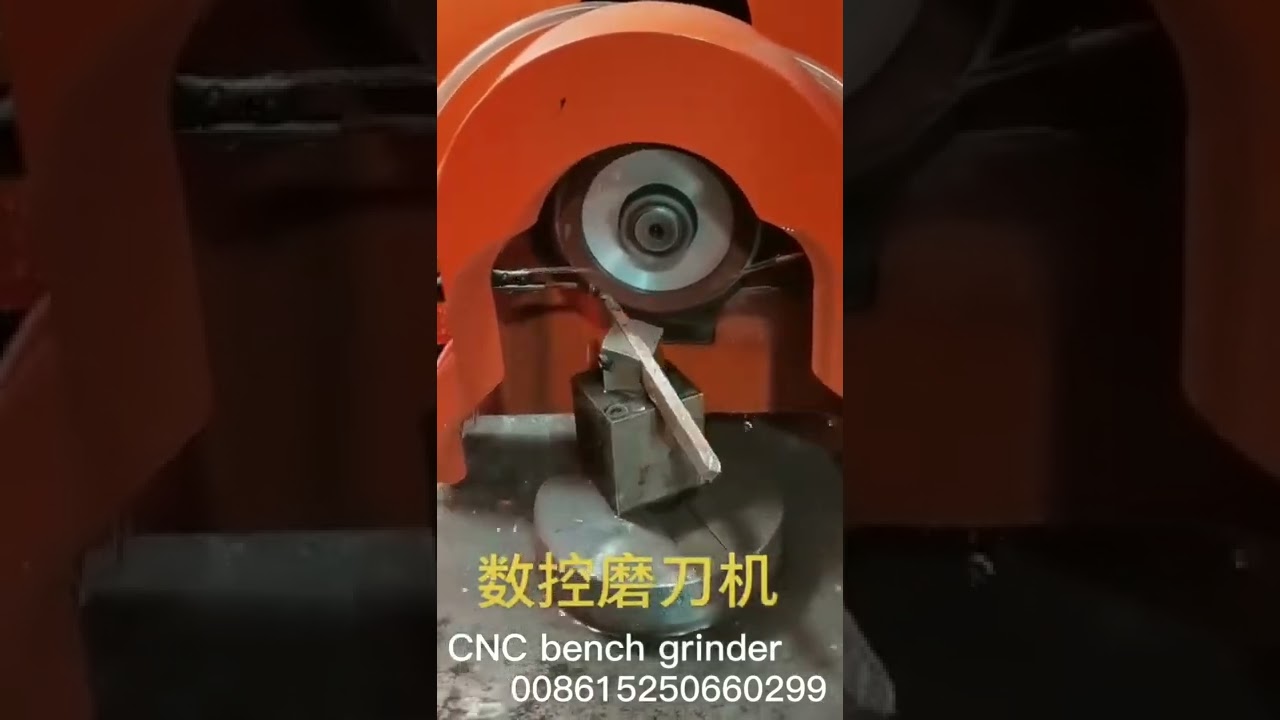 Bench grinder for cnc v grooving machine&rsquo;s white steel blade