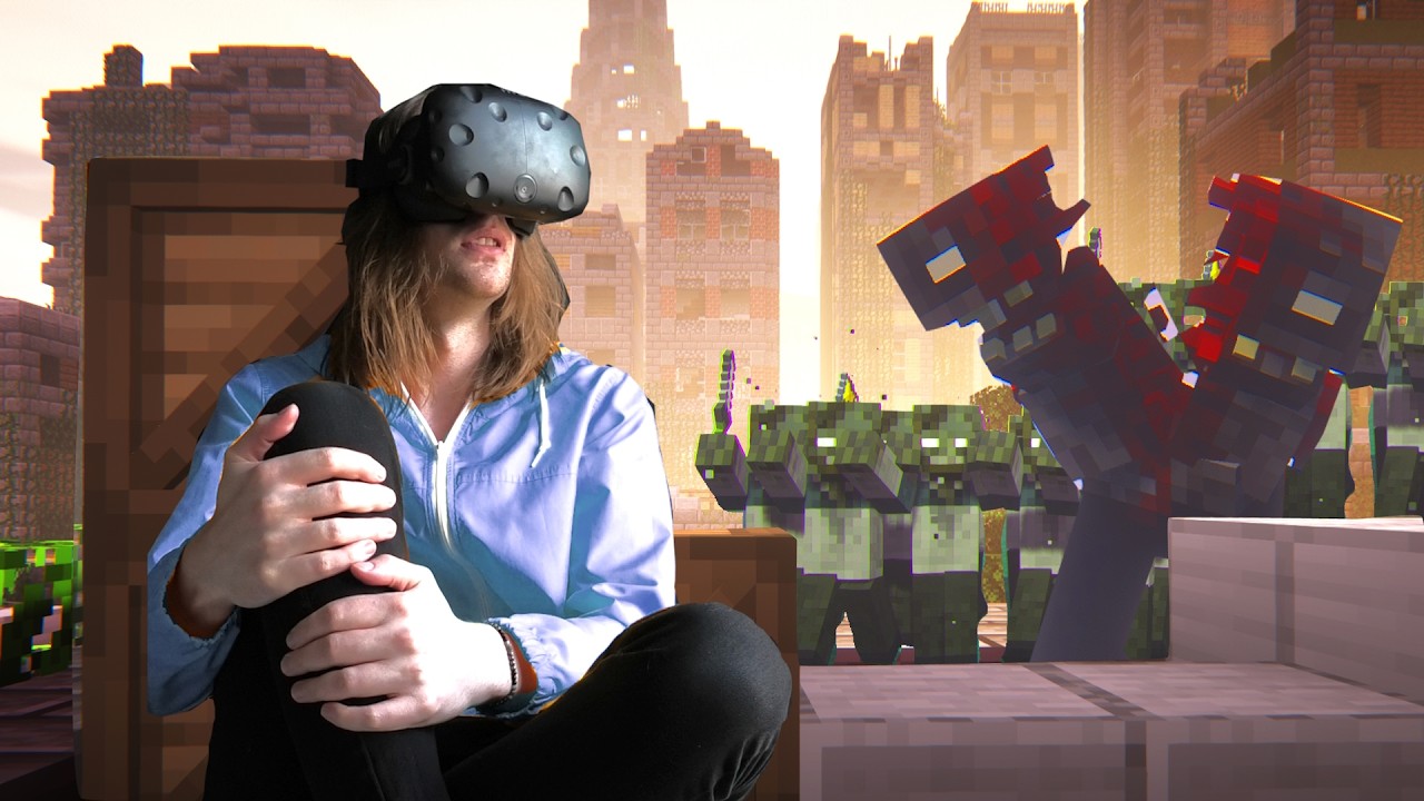 I Slept In a ZOMBIE APOCALYPSE Mod in VR Minecraft