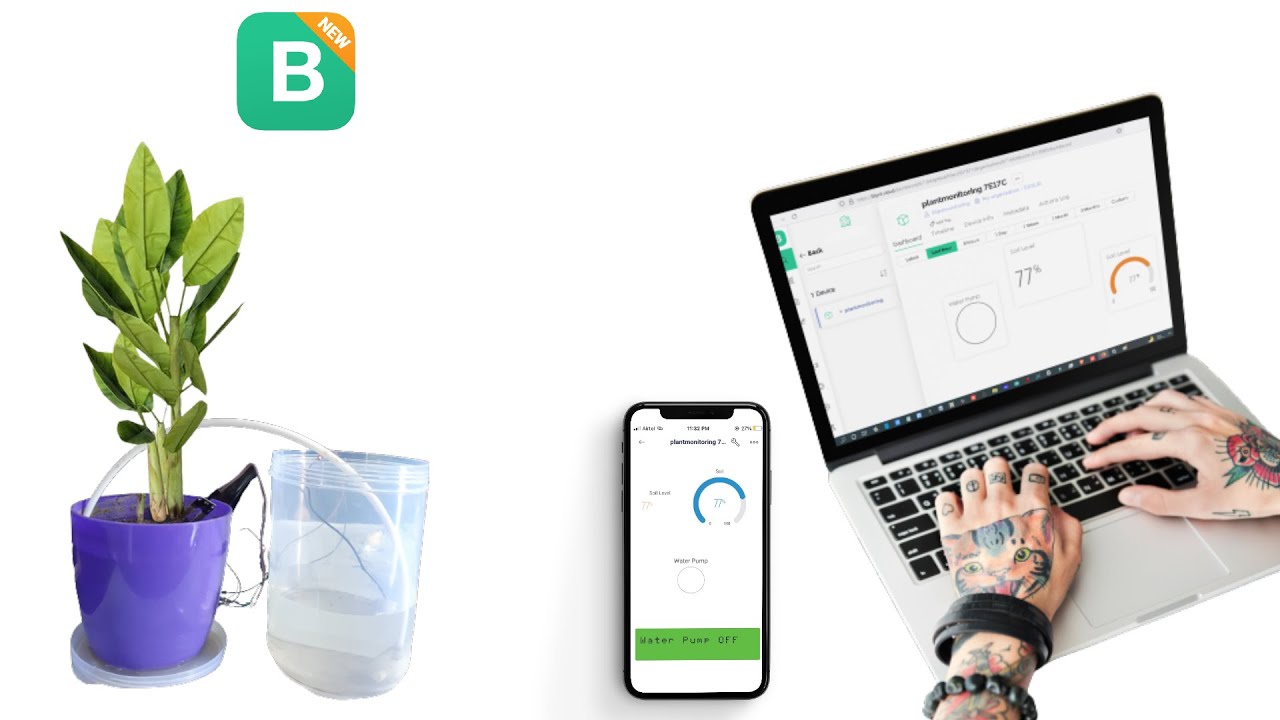 IoT Monitored Smart Plant with Water Pump Automation- Blynk2.0, NodeMCU & ESP32 BlynkEdgent Method