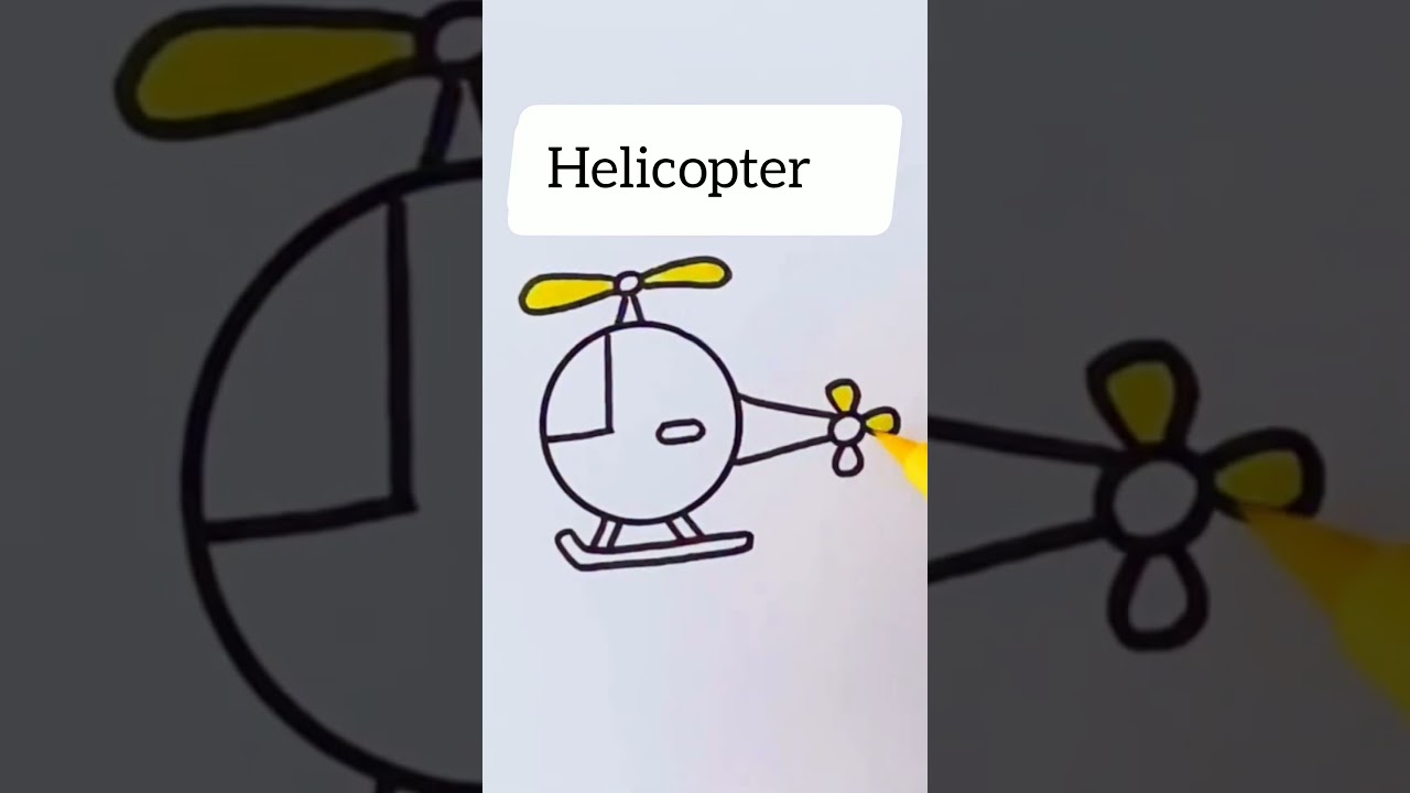How to draw a helicopter  | Easy chopper drawing | Drawing tutorial for kids 