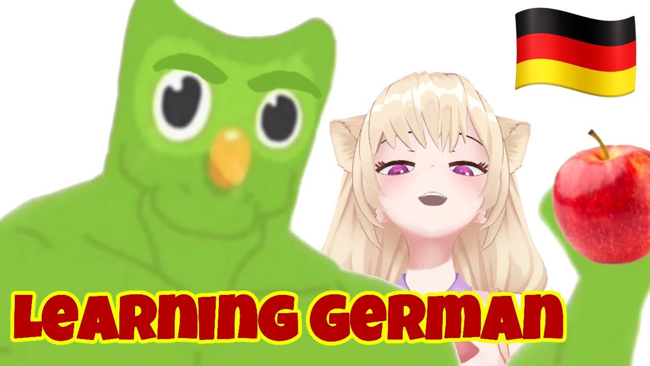 Alymew learns German with Duolingo | German language kinda scary