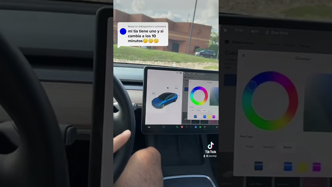 Tesla que cambia de color