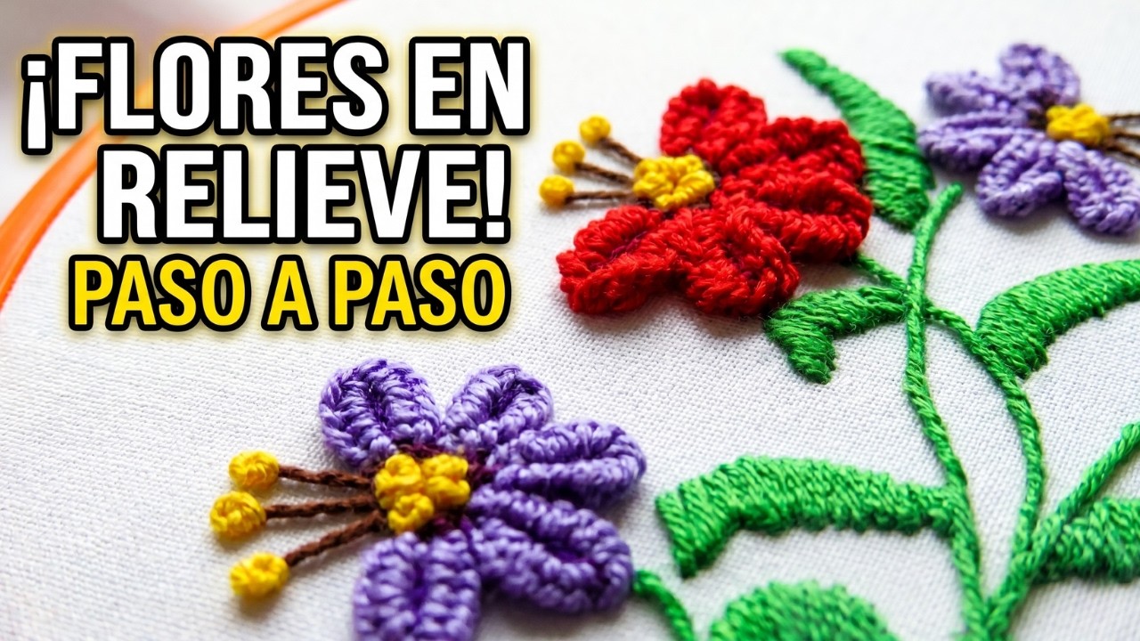 Hand Embroidery:Buttonhole Bar Stitch-Detached Buttonhole | Bordados a mano: Flores en Barra de Ojal