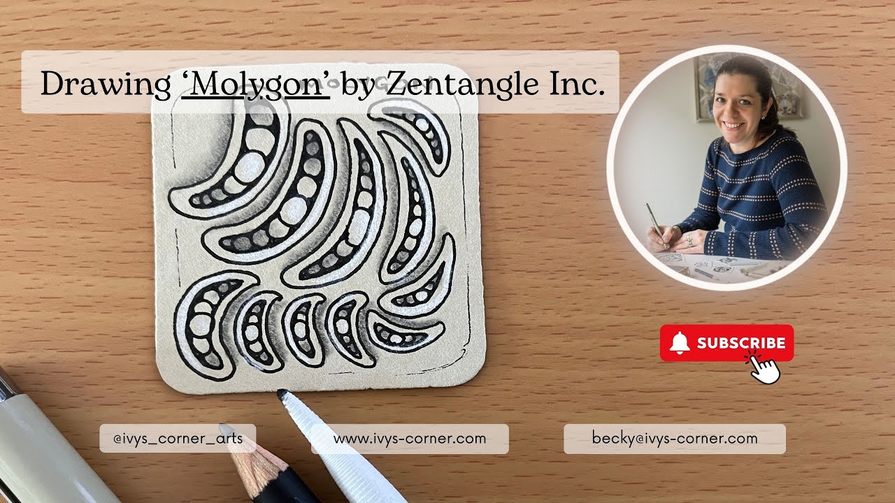 Drawing the tangle 'Molygon' by Zentangle Inc #zentangle #drawing #howtodraw #pattern