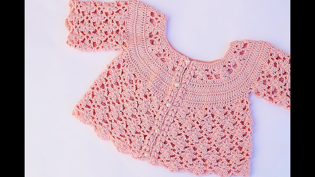 Bolero o chaqueta de niña a crochet a juego con vestido