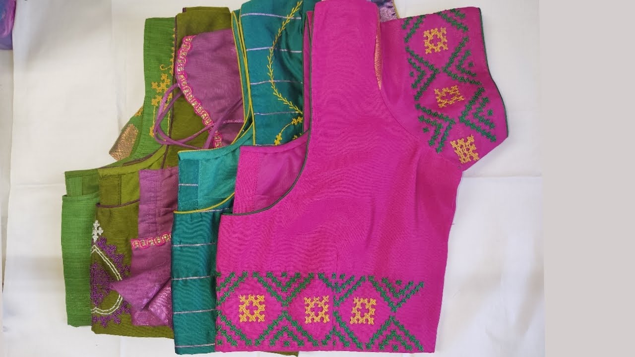 Kutch work blouse collection in tamil Part  4 # hand made/ Mothers hand embroidery