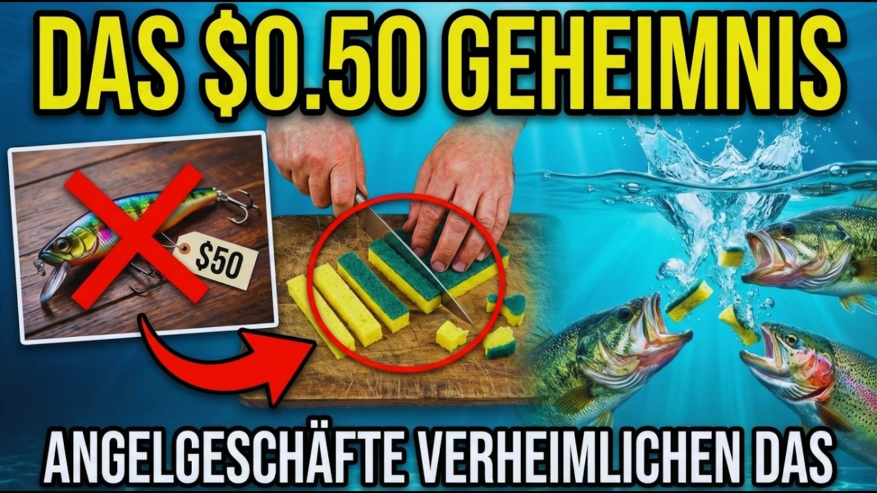 Schneide diesen Schwamm so – Fische beißen 3x schneller als bei 50€ Ködern