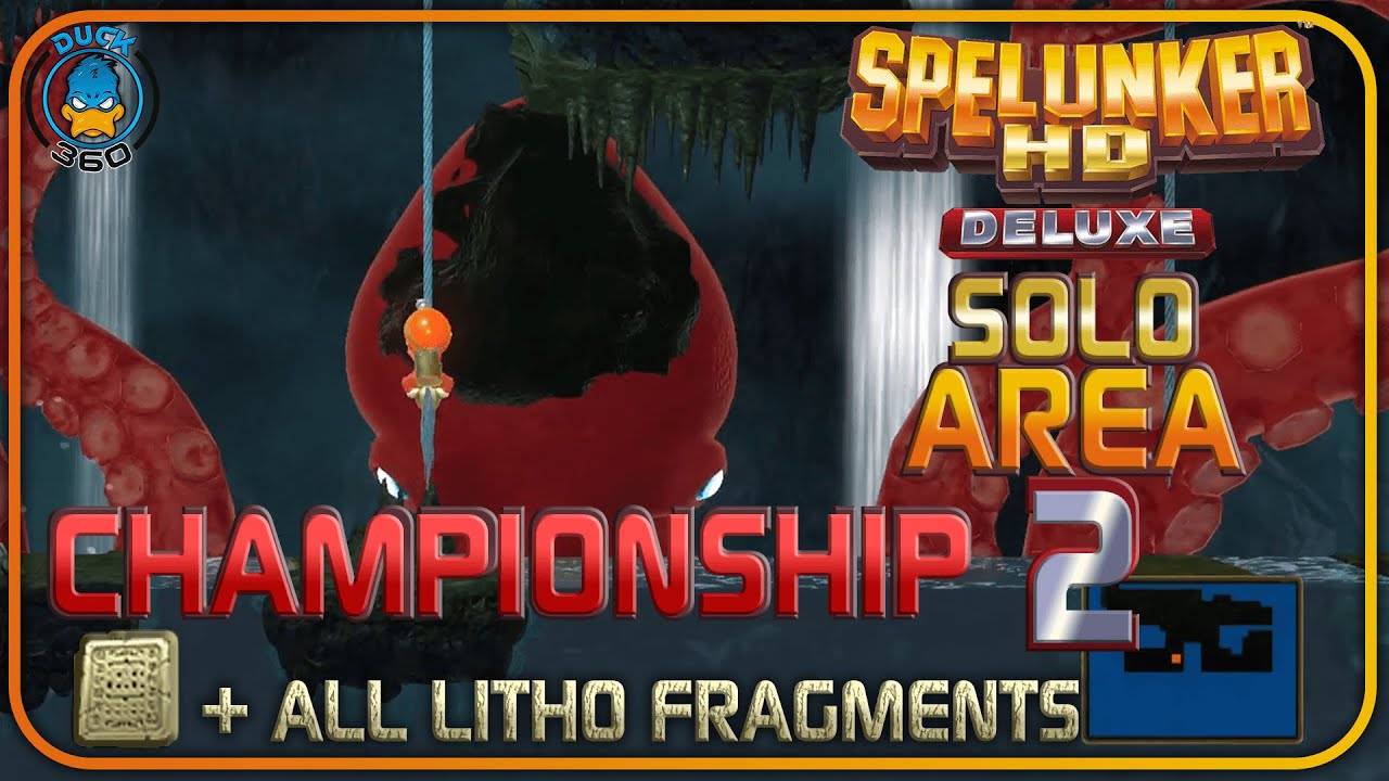 Spelunker HD Deluxe (PS4) CHAMPIONSHIP EX Area 2 Solo Walkthrough + All Litho Fragments Collected