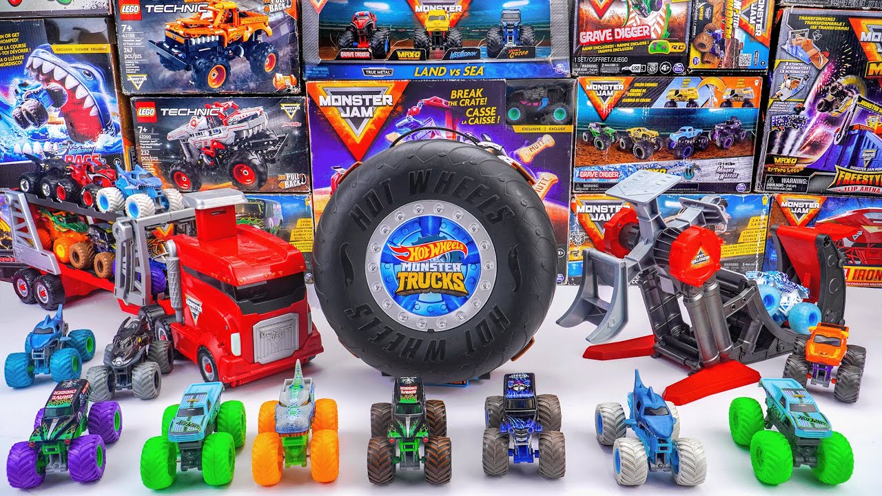 Monster Jam Collection Unboxing Review | Monster Jam Monster Trucks Fire Crash Challenge