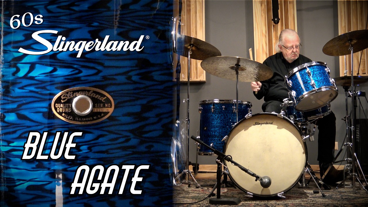 60s Slingerland Drum Kit - Blue Agate & Paiste Traditional Cymbals