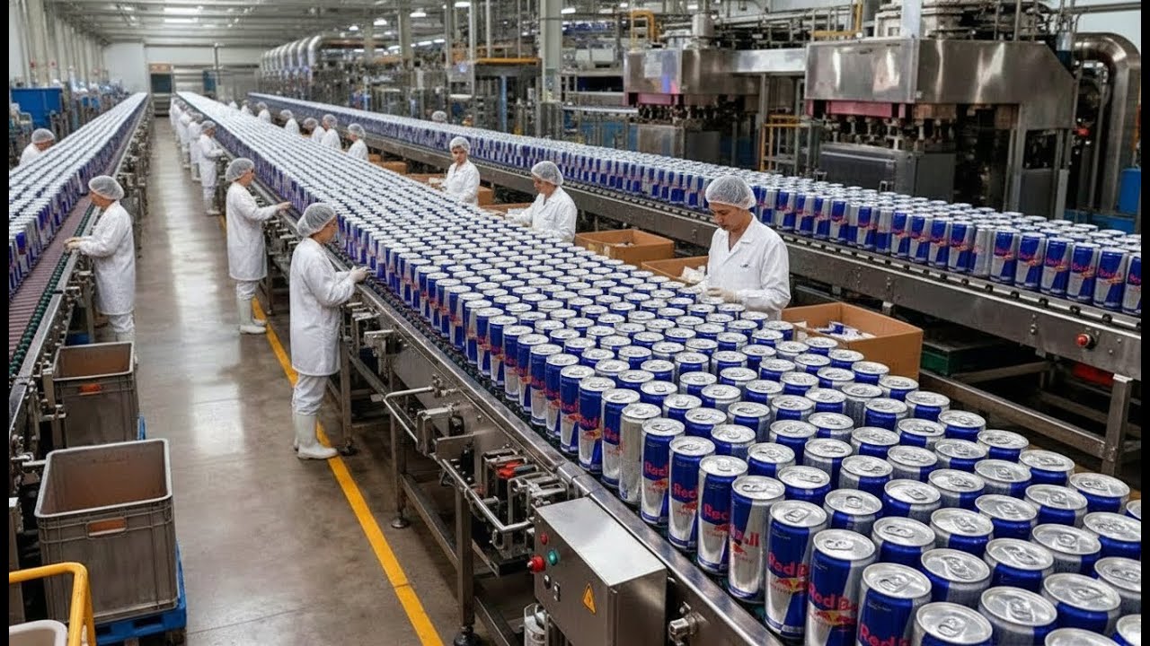 How Red Bull Is Made Today | Inside the Modern Energy Drink Factory | INSIDE THE FACTORY ?
