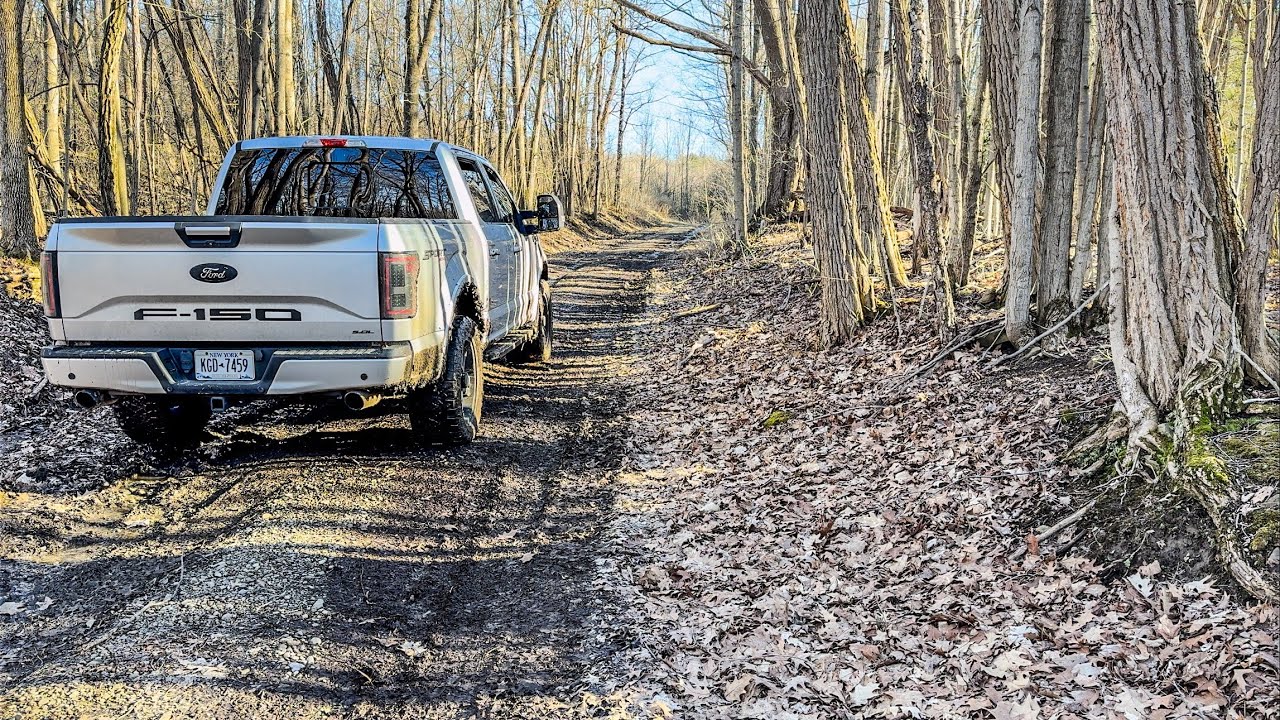 F-150 5.0 FBO KOOKS Headers & Borla ATAK Quick Pull on a muddy trail (STUPID LOUD)
