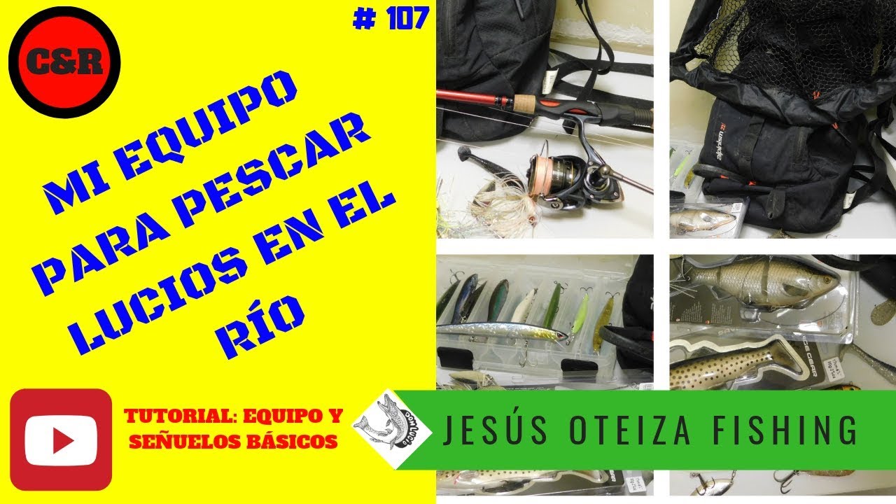 Mi equipo para pescar Lucios en el río.