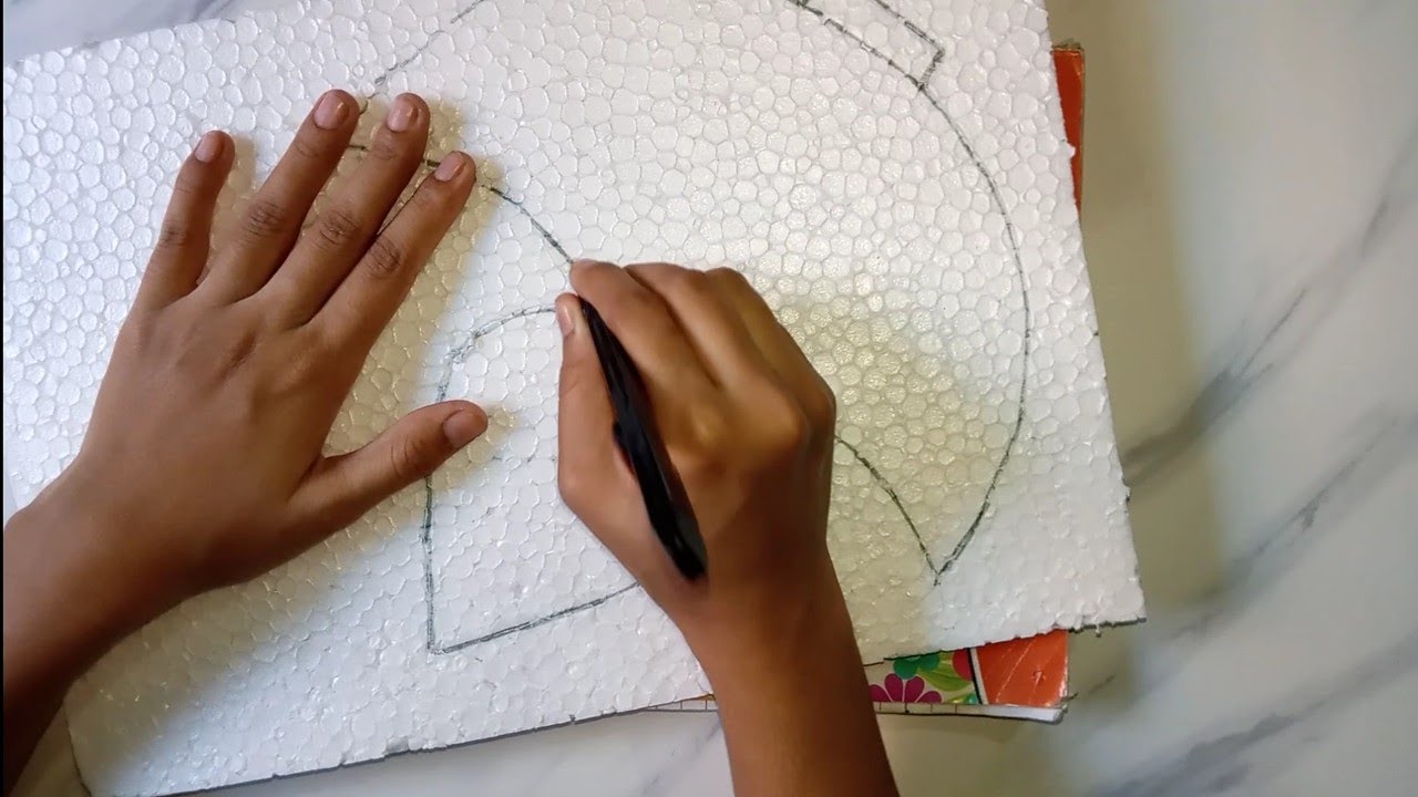 how to carve diya on thermocol. how to make diya from thermocol. thermocol art DIY diwali decoration