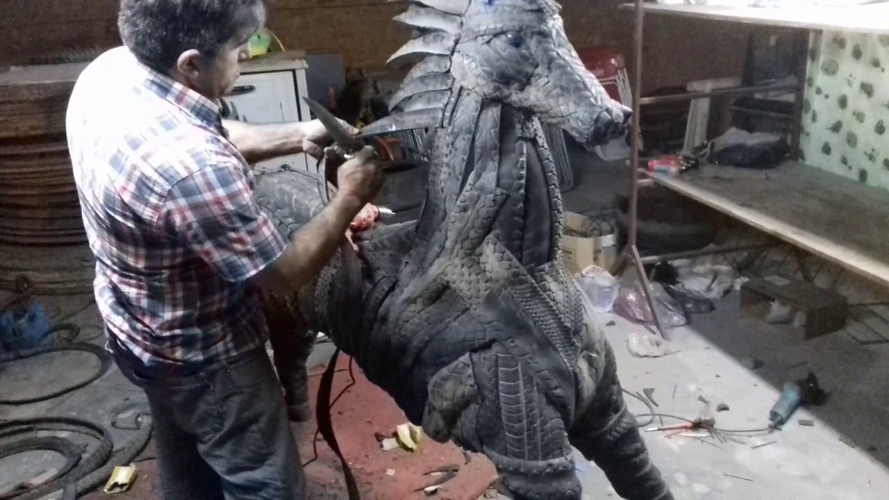 ¡RECICLANDO NEUMÁTICOS! - ¿Como hice una escultura con materiales en desuso?