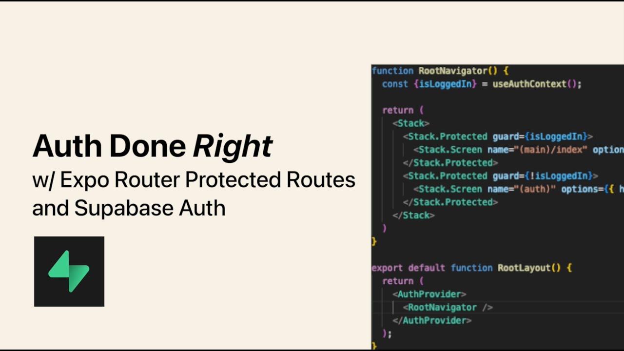 Build Secure Auth in Expo with Supabase | Protected Routes Tutorial