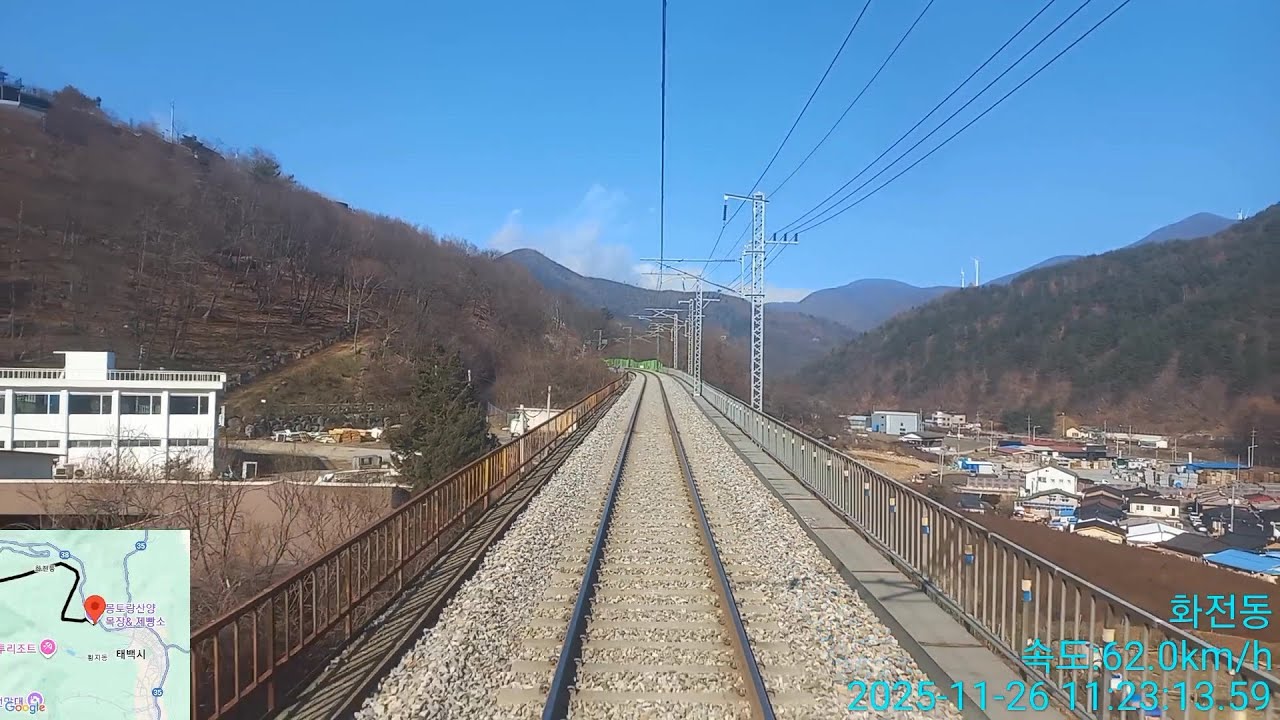 [태백선] 무궁화호1631열차: 고한역에서 태백역 최고속도82.6km/h