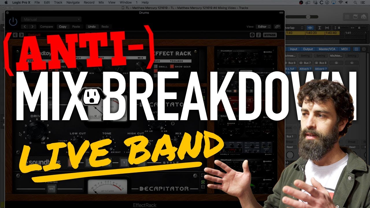 Recording A Rock Band Live In One Room - Audio Mixing Breakdown