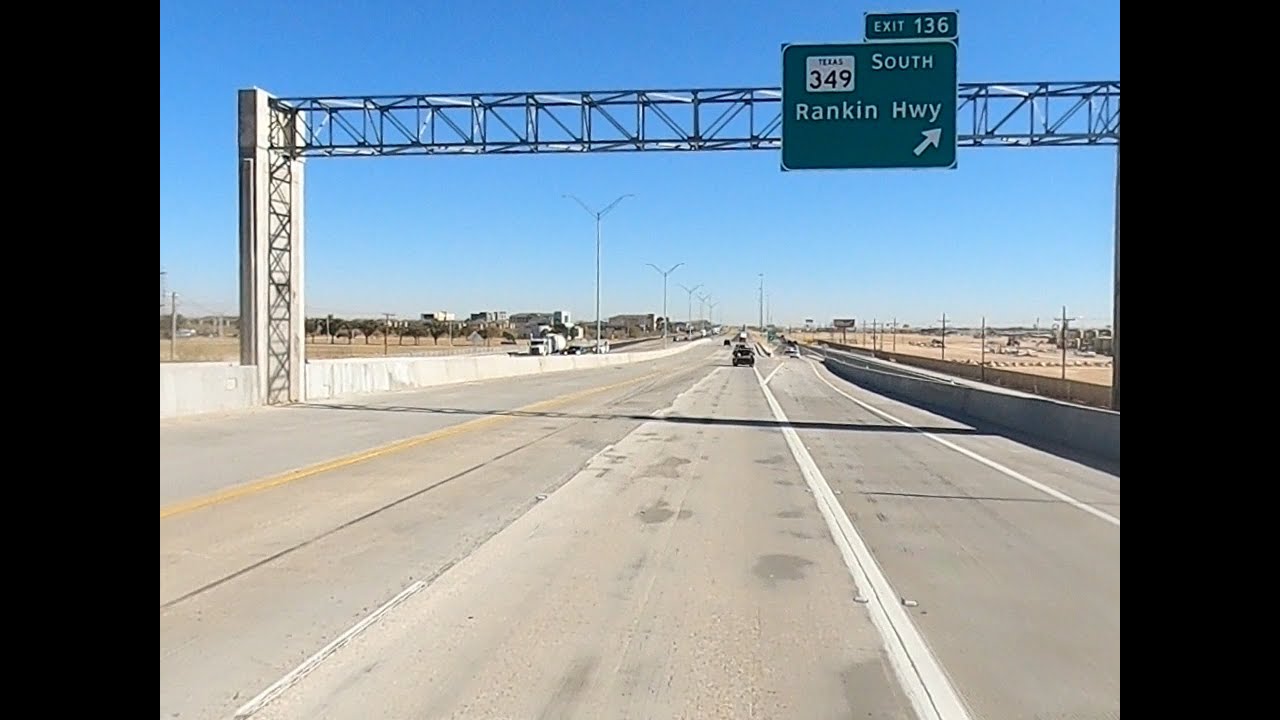 I-20 East driving through Midland Texas