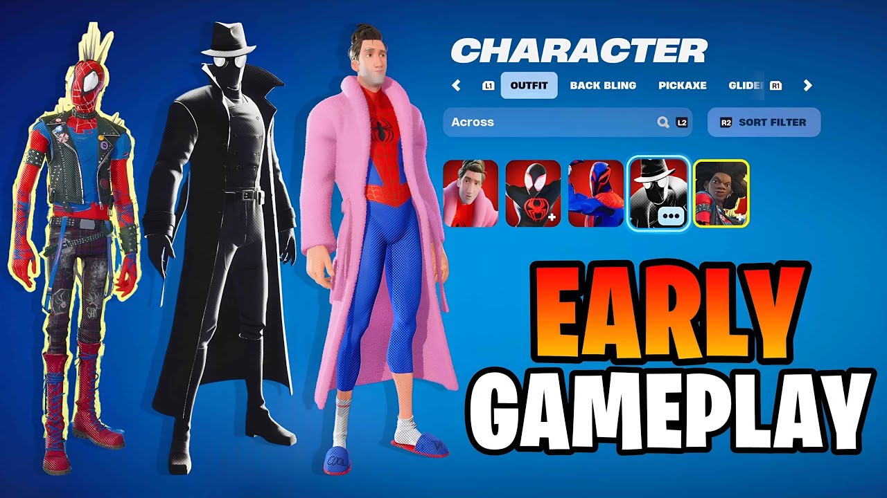 Fortnite EARLY GAMEPLAY Of Spider-Punk, Spider-Noir, & Peter B. Parker!!! 🔥 (Bundle FULL REVIEW)