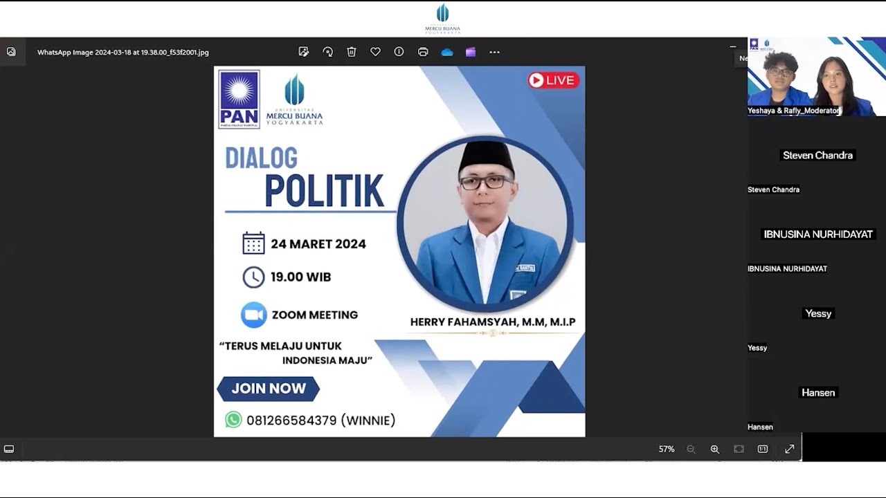 Diskusi Politik - Mendorong Peran Pemuda untuk Aktif dalam Berpolitik
