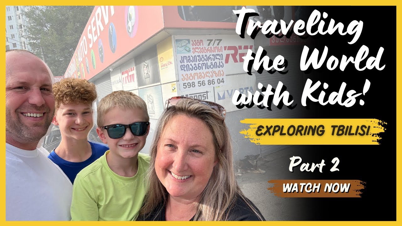 USA Family Traveling the World with Kids | Vashlovani Tower, Shavnabada Monastery, Tbilisi Georgia