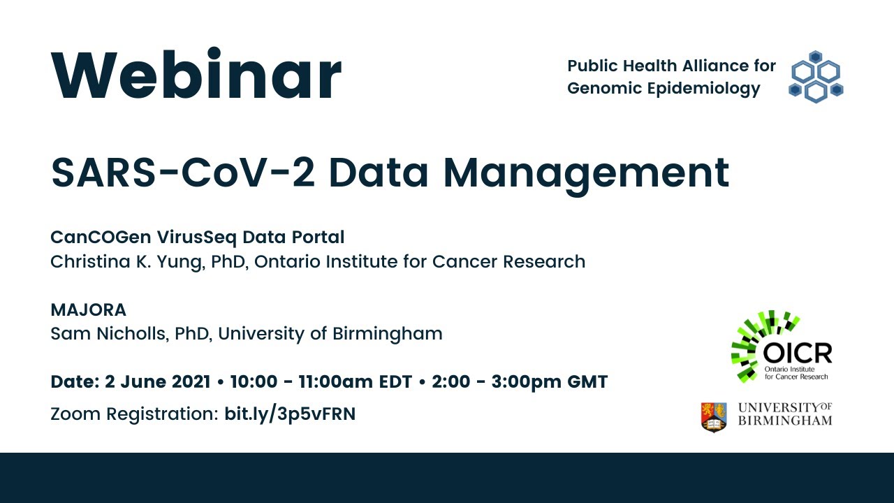 PHA4GE Webinar Series: SARS-CoV-2 Data Management