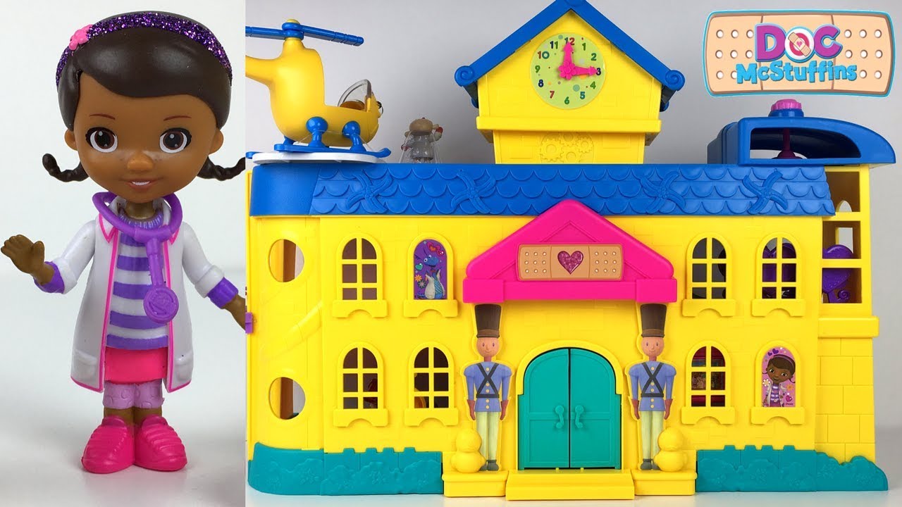 STORY AT DOC MCSTUFFINS'S TOY HOSPITAL WITH LAMBIE STUFFY ZUMA MARSHALL & DISNEY CARS MCQUEEN