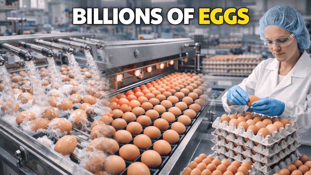 Egg Mega Factory: Complete Automated Process From Collection to Grocery Store