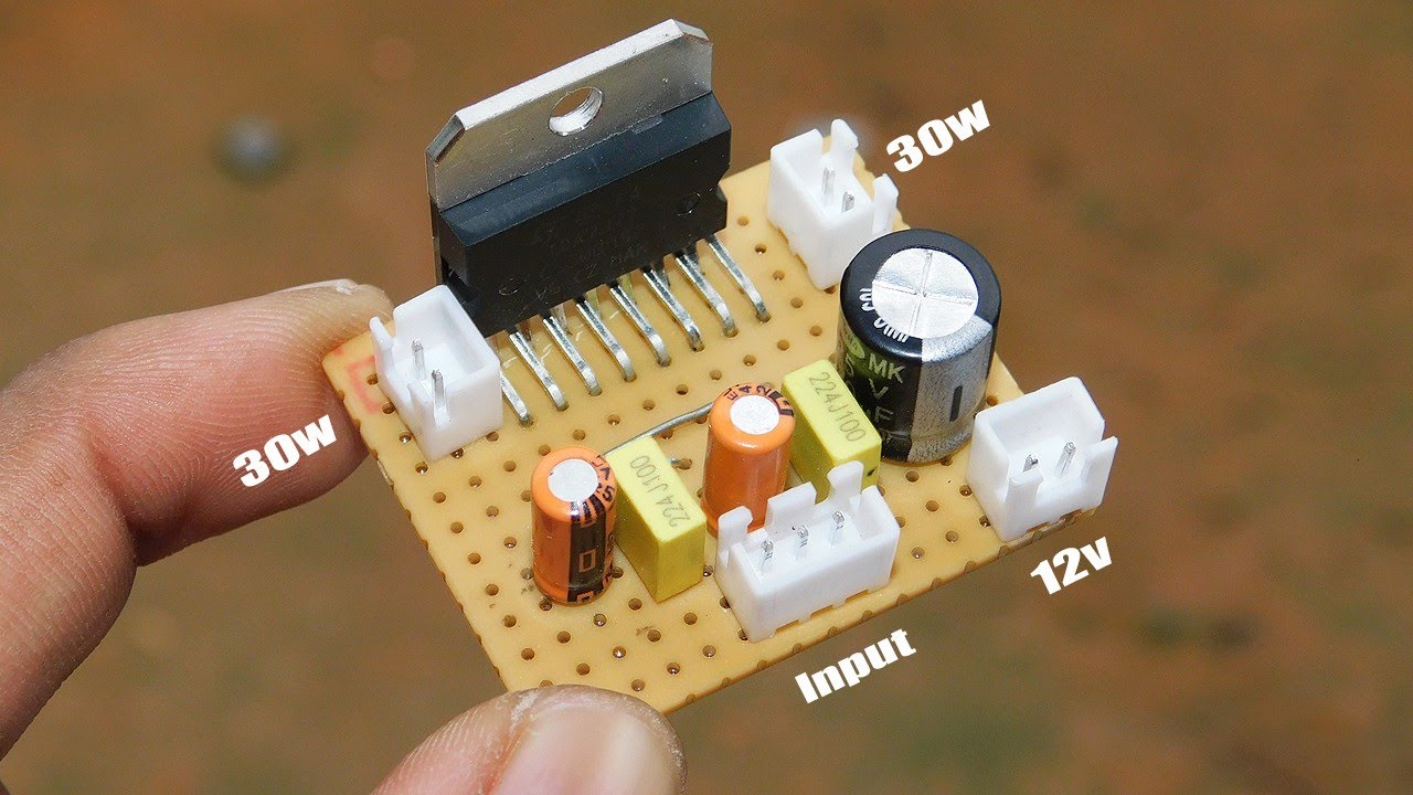 12v Super Bass Stereo Amplifier Circuit With TDA7377 IC (30w+30w) | Low Components