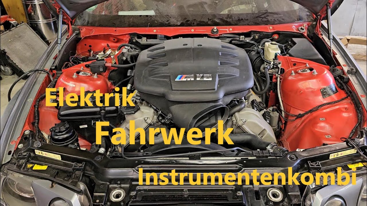 BMW E46 Compact S65 M3 V8 Umbau. Elektrik und sind Fahrwerk fertig. Test des Instrumentenkombis.