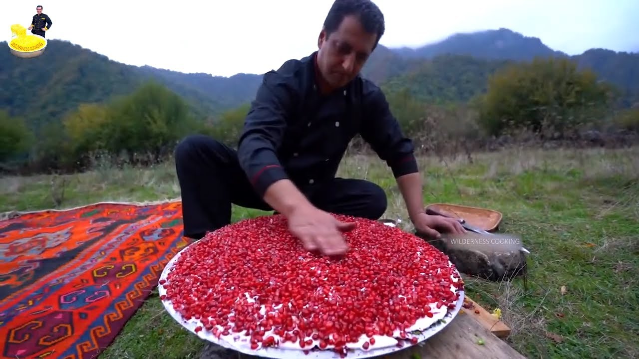 Pomegranate seeds salad recipe with green and potatoes | Wilderness Cooking Recipes