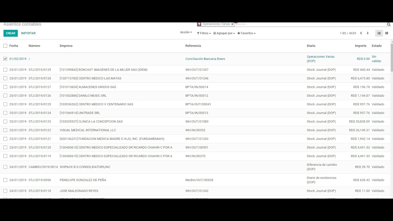 Importar Asientos Contables en Odoo