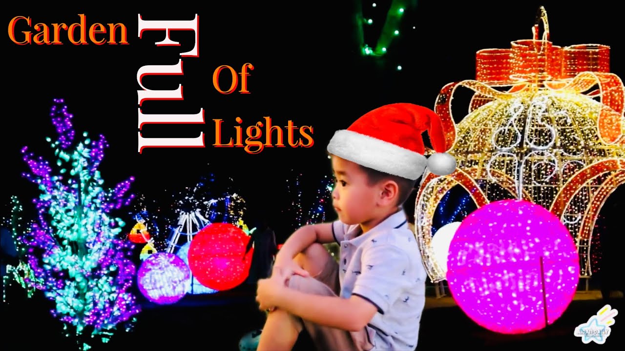 Garden Full Of Lights | kids Rides @ Hunter Valley Gardens - Night | Video For Kids