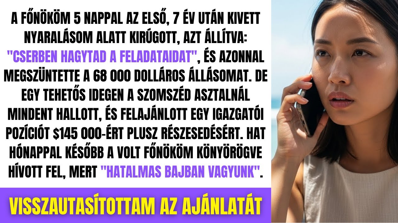 A Főnököm Kirúgott, Mert Élveztem Az Első Szabadságom 7 Év Után, Nem Tudta, Hogy Mellette Ülök...