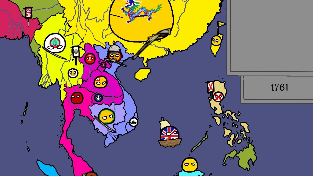 History of Southeast Asia in countryballs