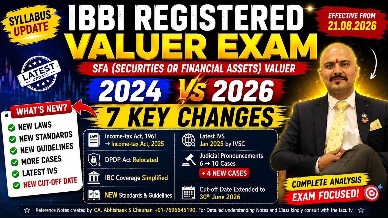 IBBI Registered Valuer Exam Syllabus 2026 🔥 | SFA 2024 vs 2026 | 7 Major Changes Explained #NISM