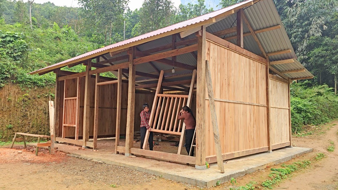 How to build a new wooden house, design and install beautiful window frames with my sister